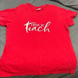 Port Authority Red 'Called to Teach' Women's Tee